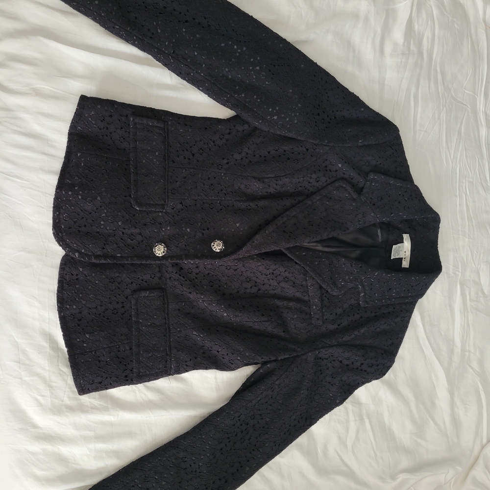 Chic Black Women's Lace Blazer